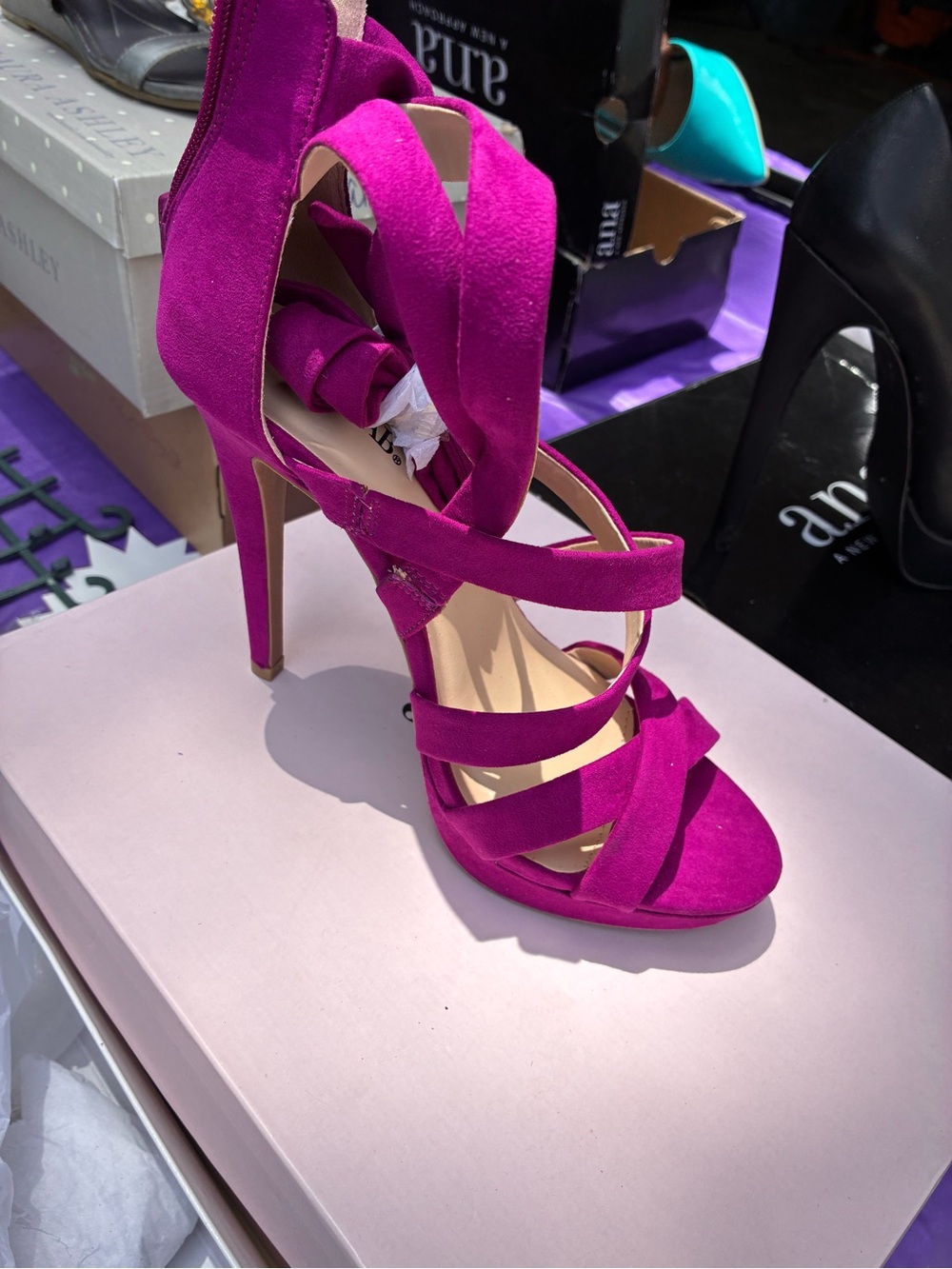 Women’s Strappy High Heel Sandal - Magenta